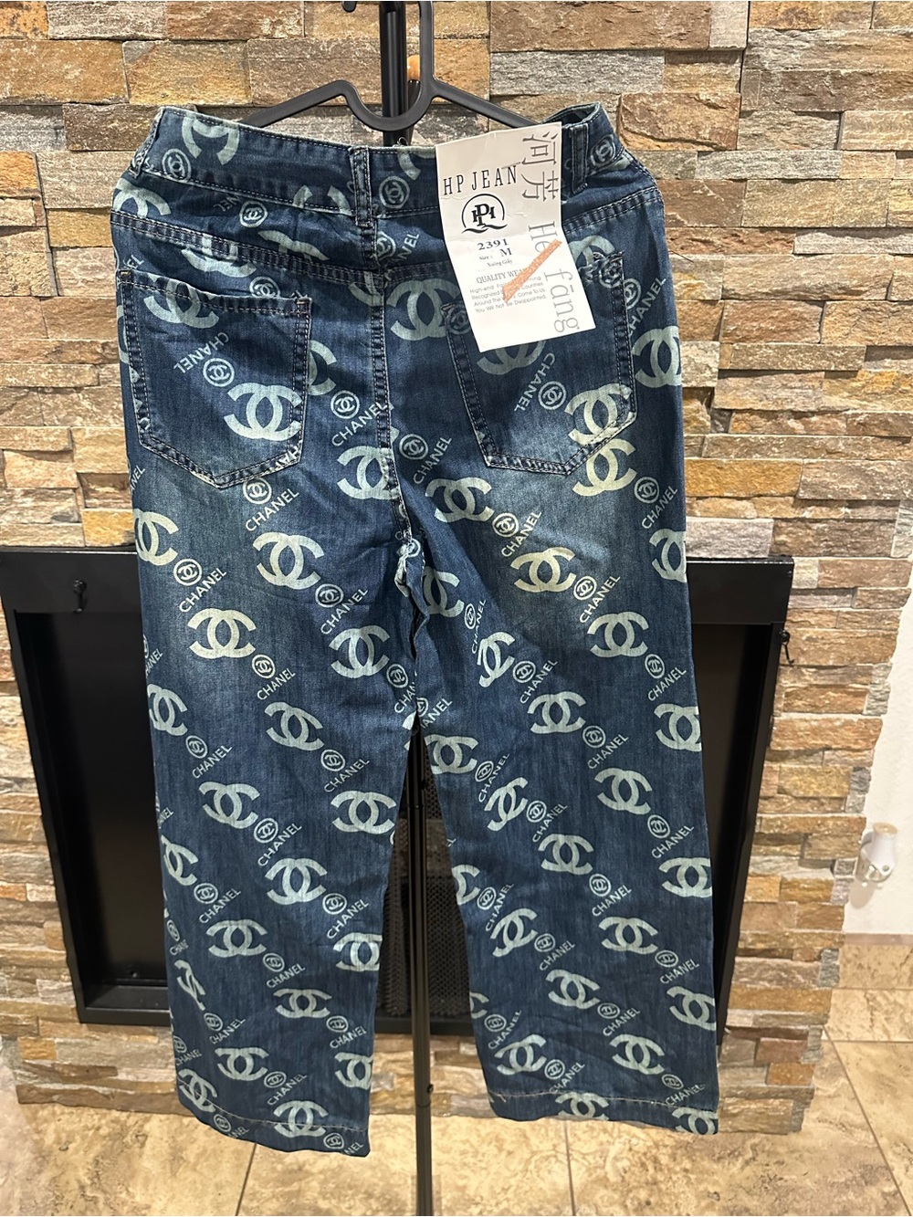 Dark Blue Logo Print women’s Jeans size M - Picture 4 of 4